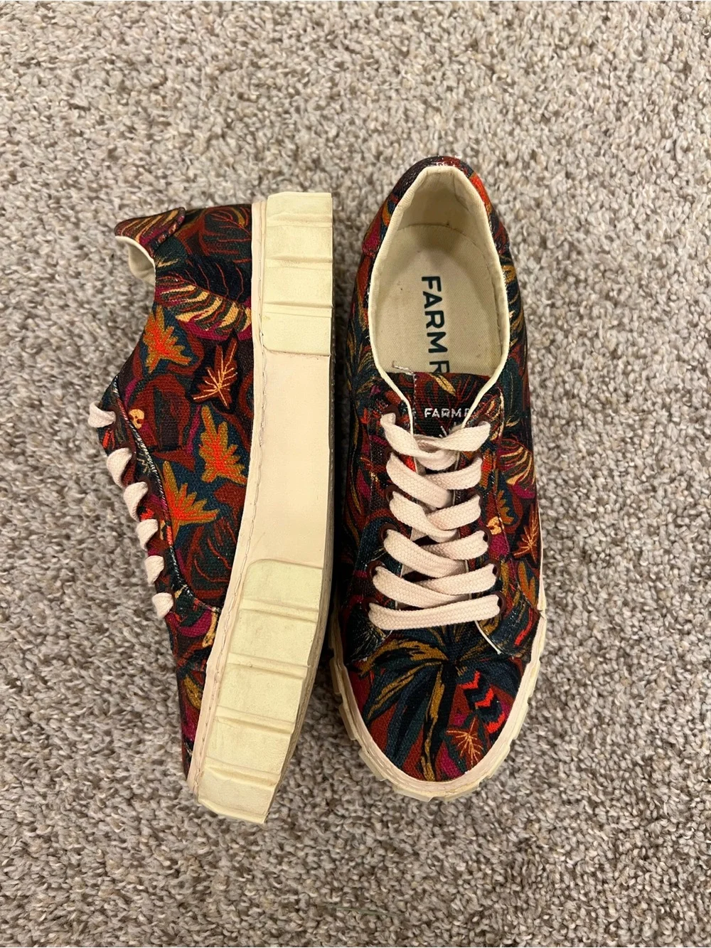 FARM Rio Women's Botanical Print Canvas Platform Sneaker - Size 7.5